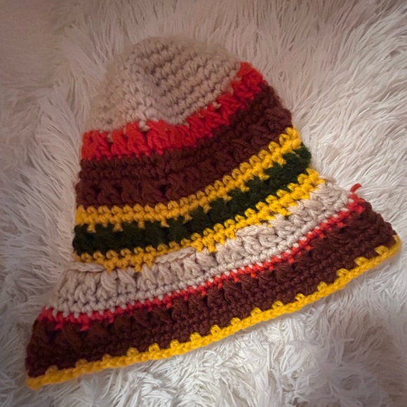 Vintage Handmade Crocheted Colorful Bucket Hat. - Picture 3 of 5